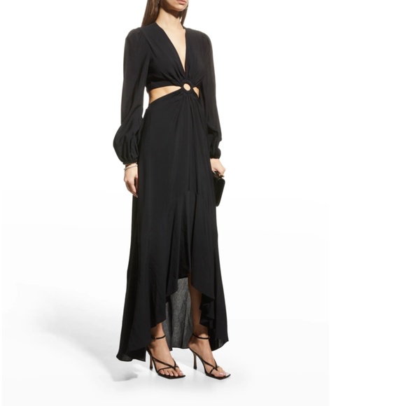NWT $395 SIMKHAI Jaelynn Puff-Sleeve Cutout Maxi Dress in size Small! - Picture 1 of 5